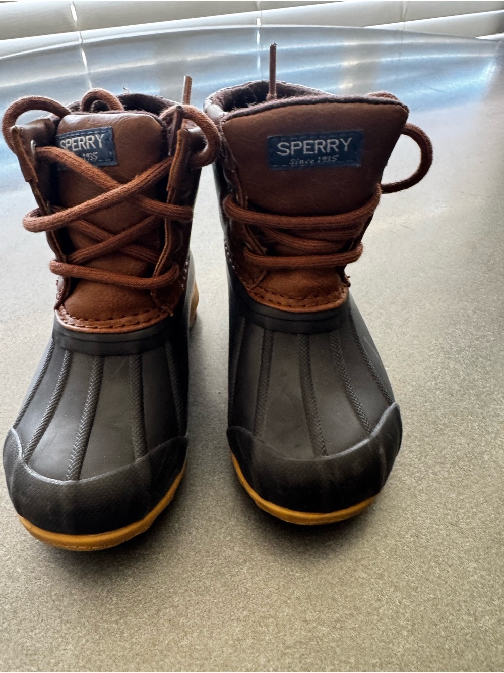 Sperry Kids Brown and Black Waterproof Duck Boots